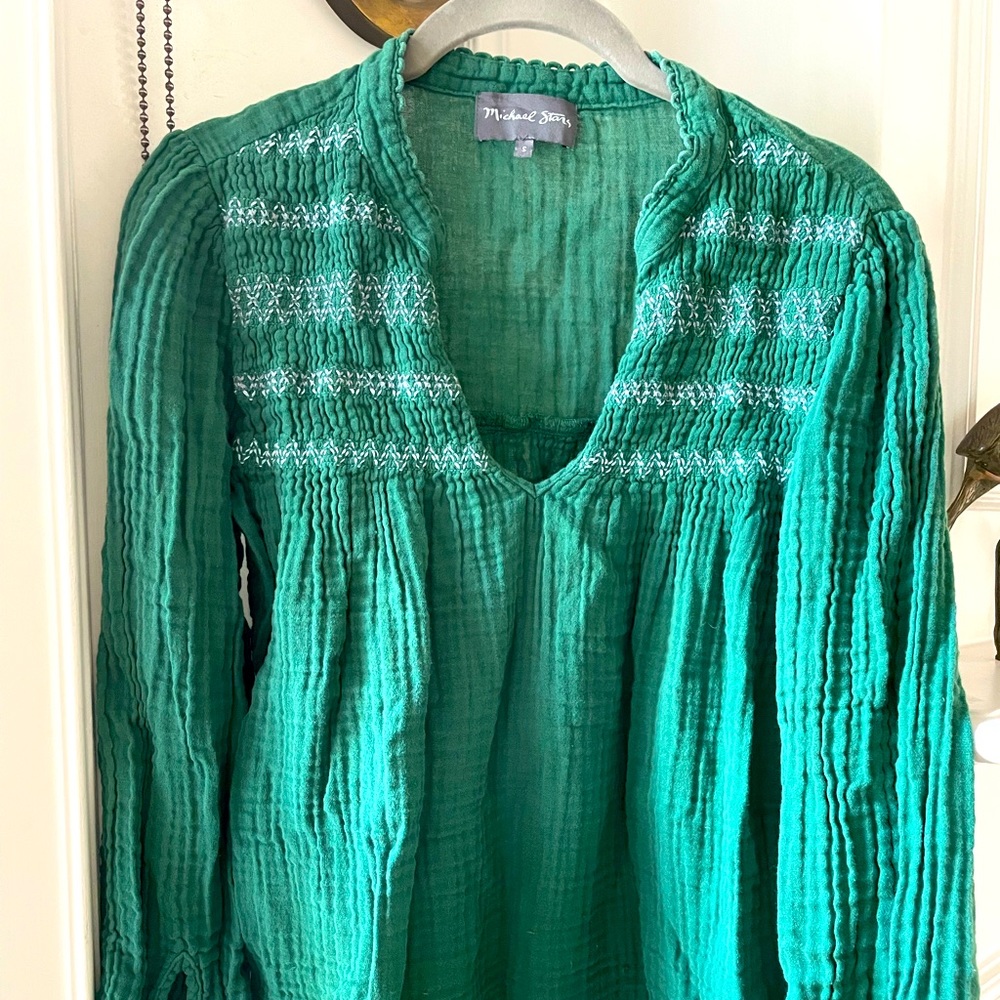 Michael Stars green peasant top